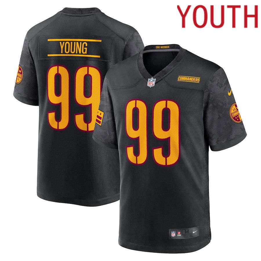 Youth Washington Commanders 99 Chase Young Nike Black Alternate Game NFL Jersey